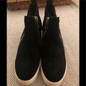 Brand new wedge black suede Steve Madden boots.